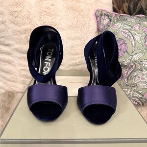 Tom Ford Midnight Blue Satin Heels
